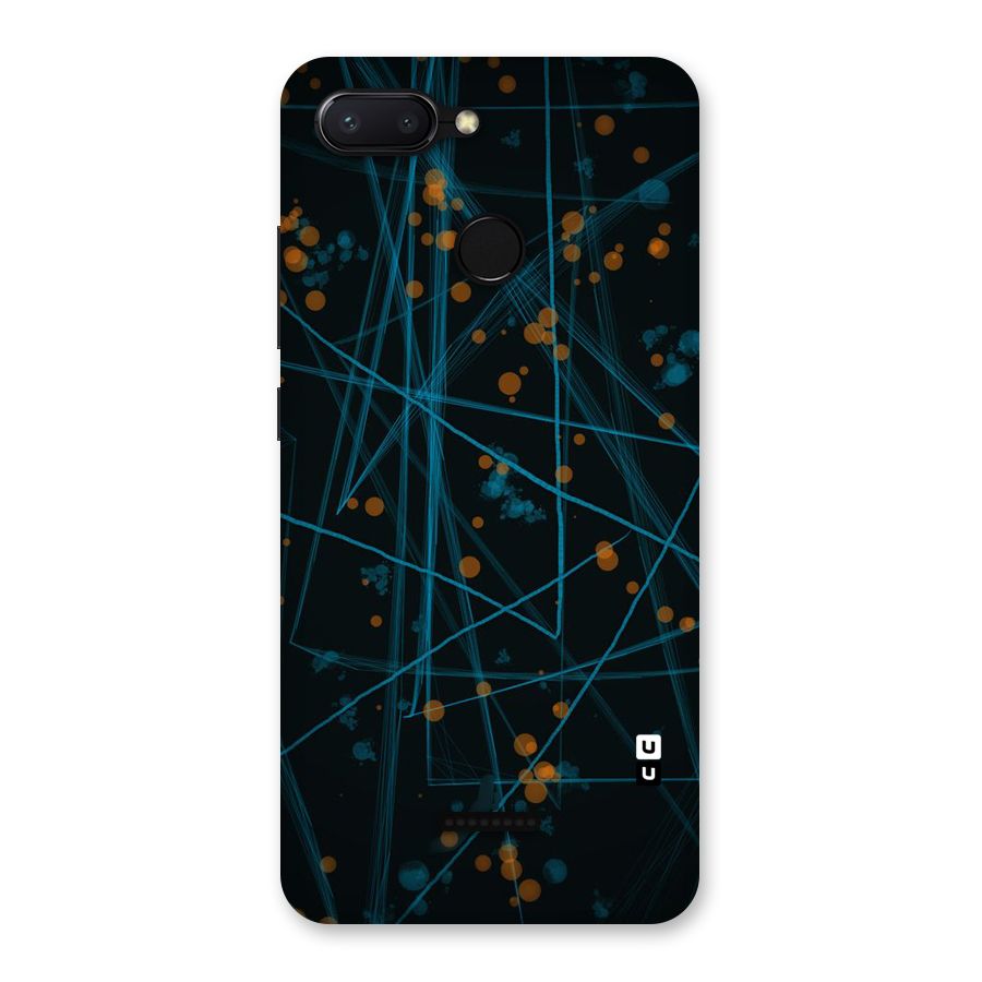 Blue Lines Gold Dots Back Case for Redmi 6