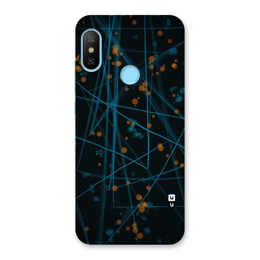 Blue Lines Gold Dots Back Case for Redmi 6 Pro