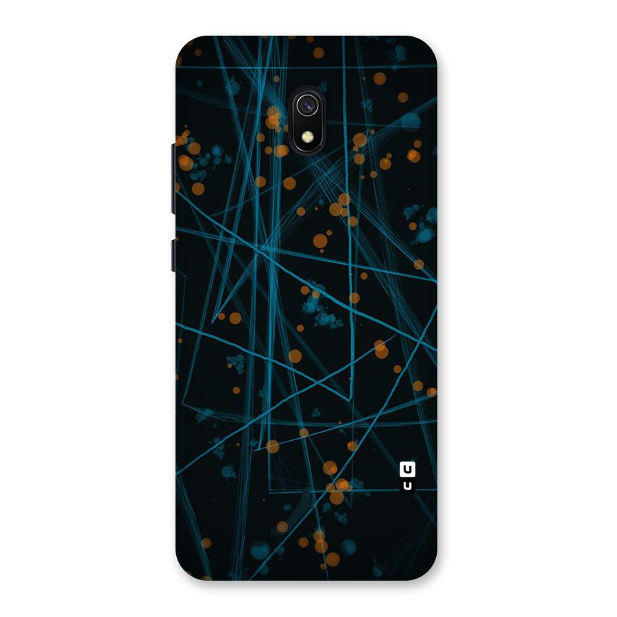 Blue Lines Gold Dots Back Case for Redmi 8A