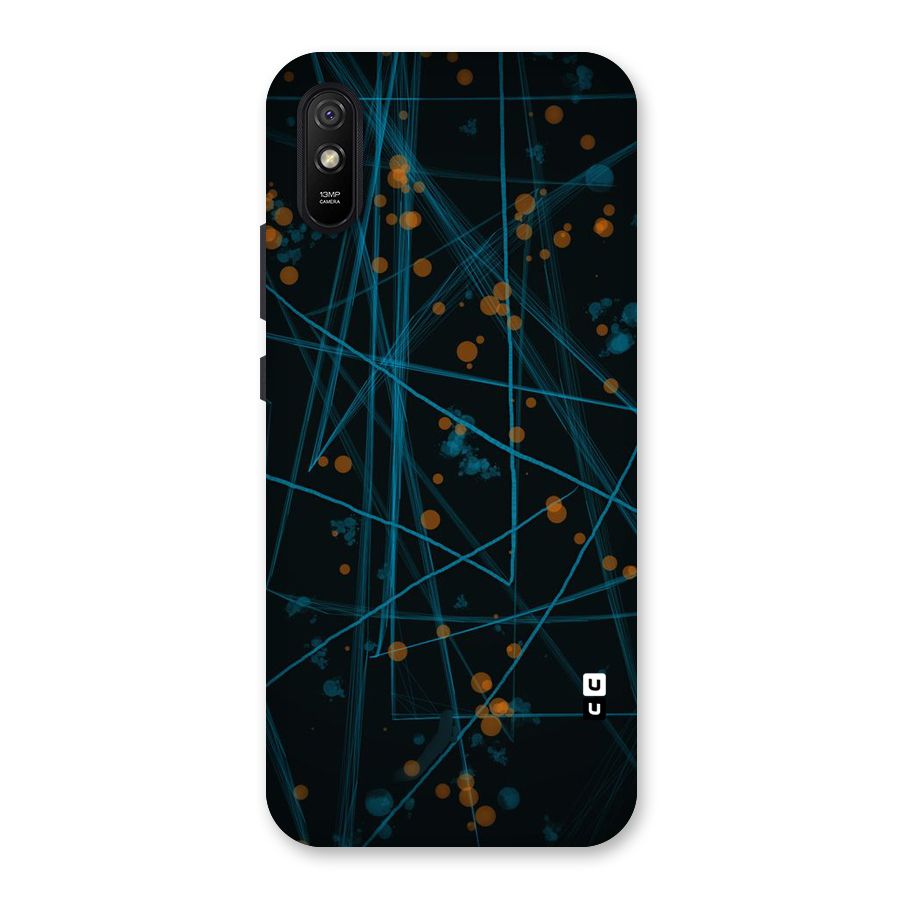Blue Lines Gold Dots Back Case for Redmi 9A