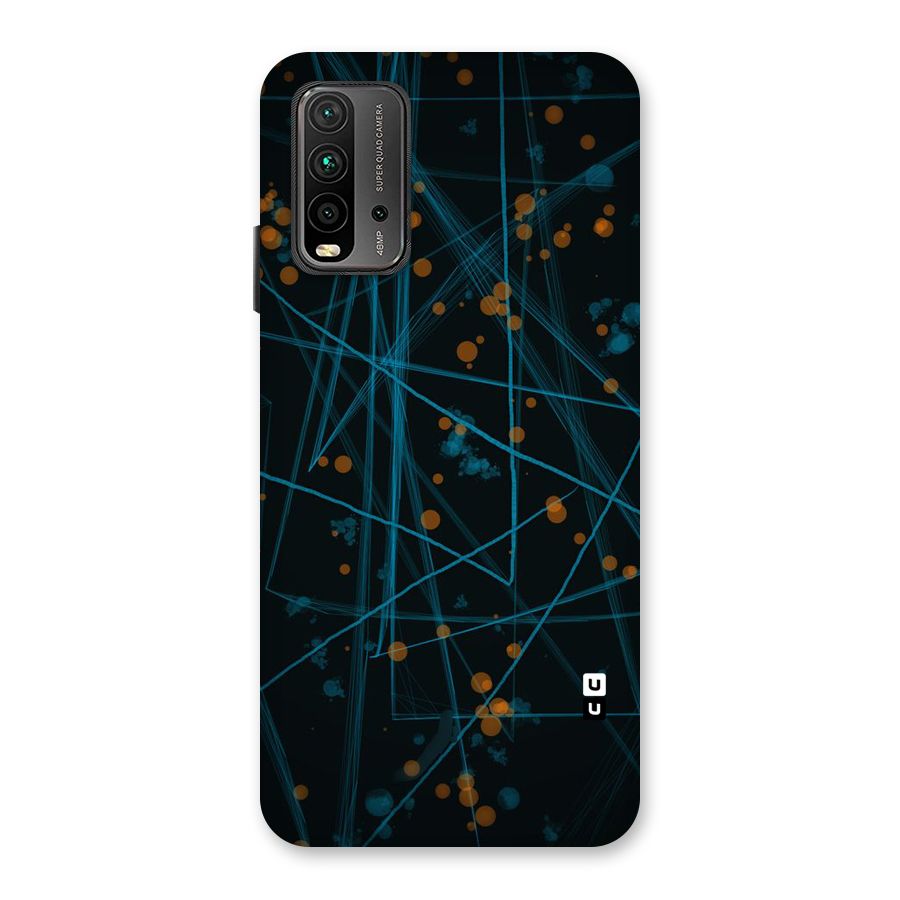 Blue Lines Gold Dots Back Case for Redmi 9 Power