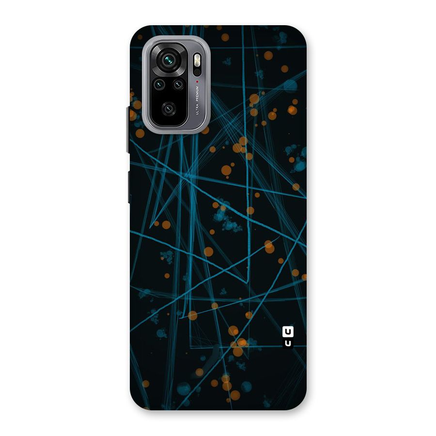 Blue Lines Gold Dots Back Case for Redmi Note 10