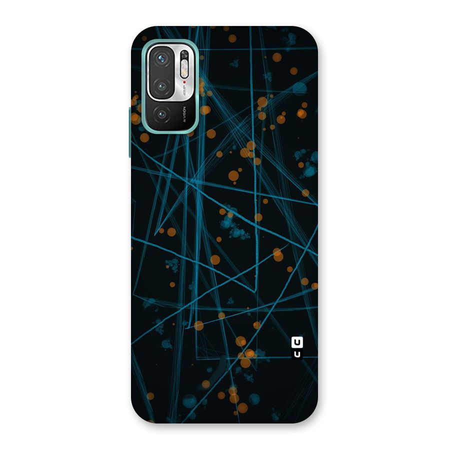 Blue Lines Gold Dots Back Case for Redmi Note 10T 5G