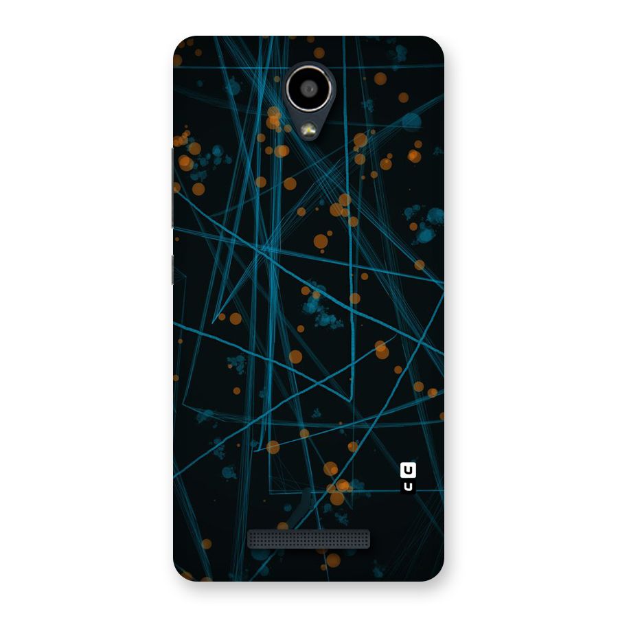 Blue Lines Gold Dots Back Case for Redmi Note 2