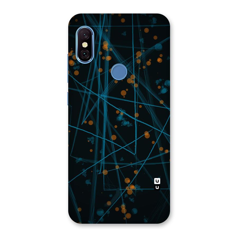 Blue Lines Gold Dots Back Case for Redmi Note 6 Pro