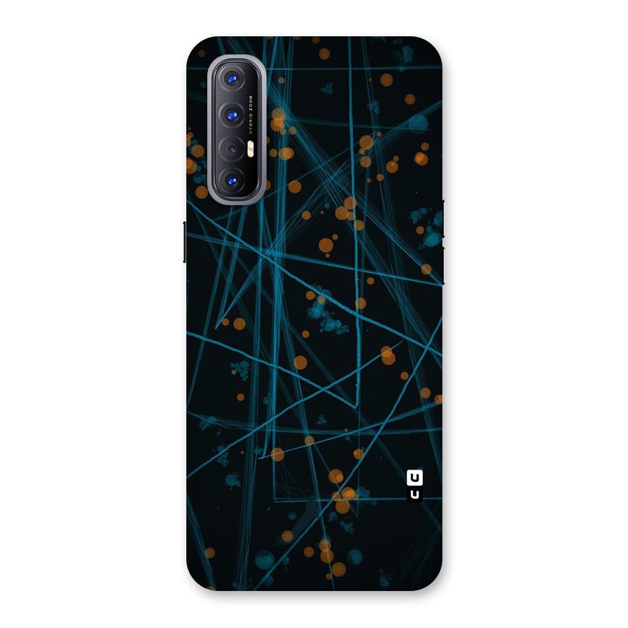 Blue Lines Gold Dots Back Case for Reno3 Pro