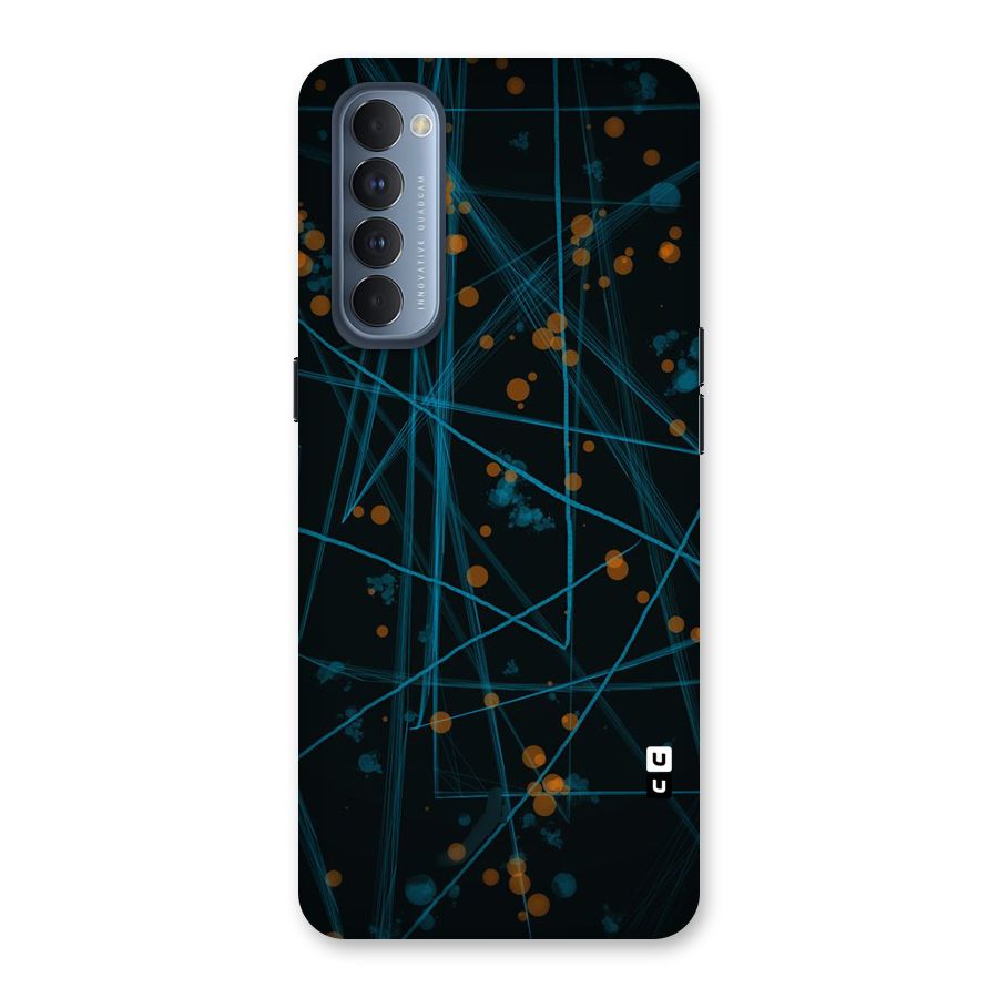 Blue Lines Gold Dots Back Case for Reno4 Pro