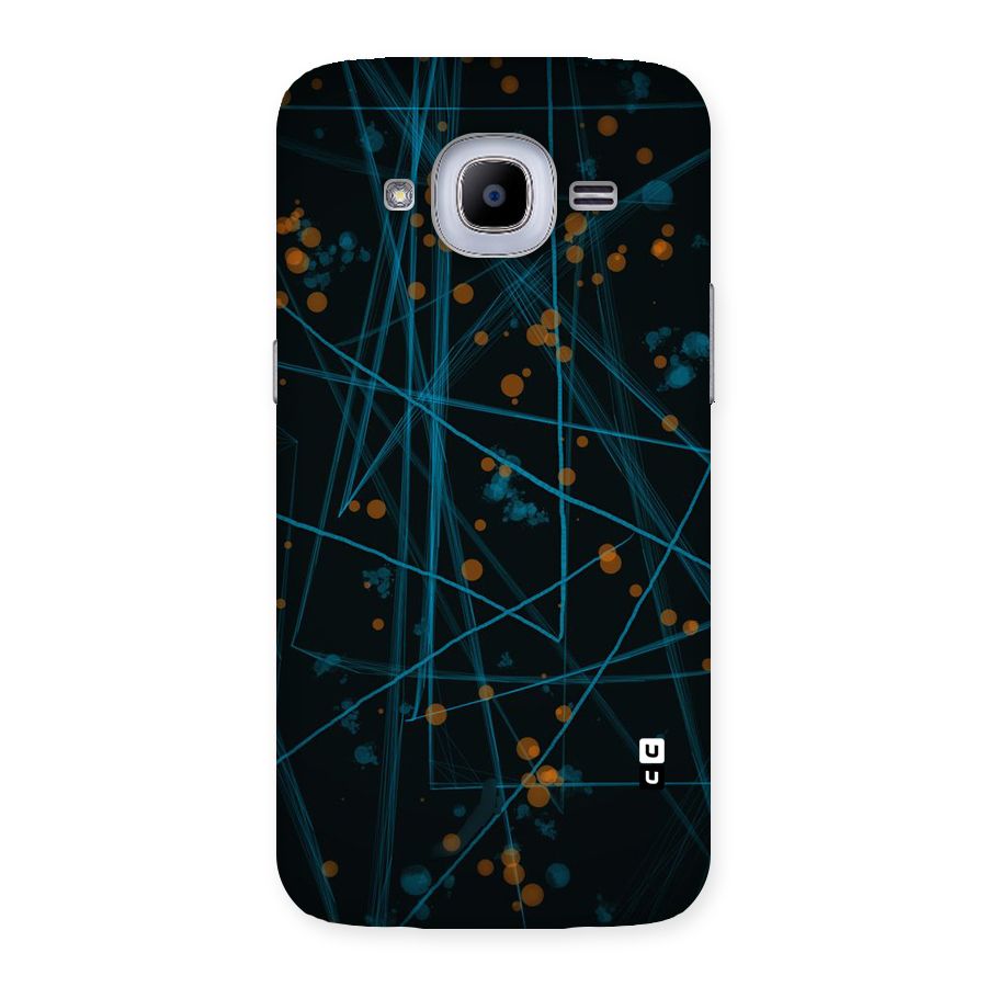 Blue Lines Gold Dots Back Case for Samsung Galaxy J2 2016