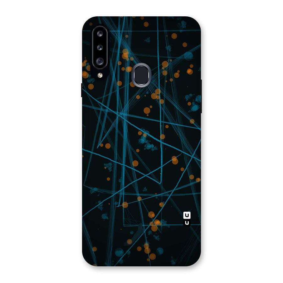 Blue Lines Gold Dots Back Case for Samsung Galaxy A20s