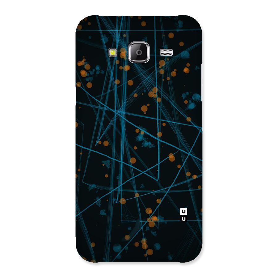 Blue Lines Gold Dots Back Case for Samsung Galaxy J2 Prime