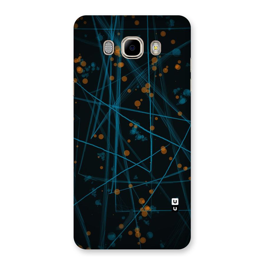 Blue Lines Gold Dots Back Case for Samsung Galaxy J7 2016