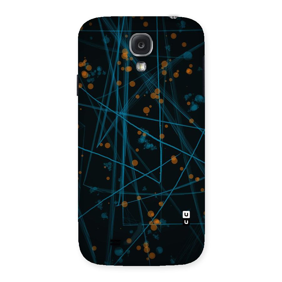 Blue Lines Gold Dots Back Case for Samsung Galaxy S4