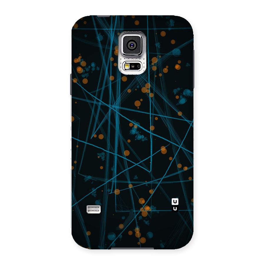 Blue Lines Gold Dots Back Case for Samsung Galaxy S5