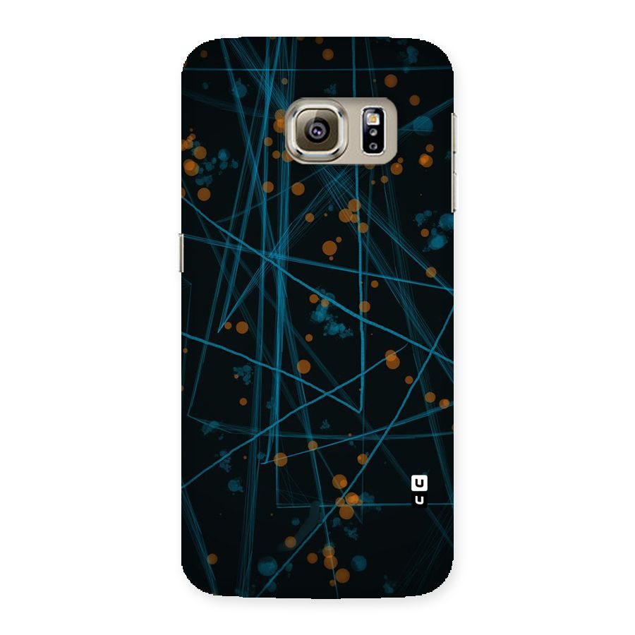 Blue Lines Gold Dots Back Case for Samsung Galaxy S6 Edge