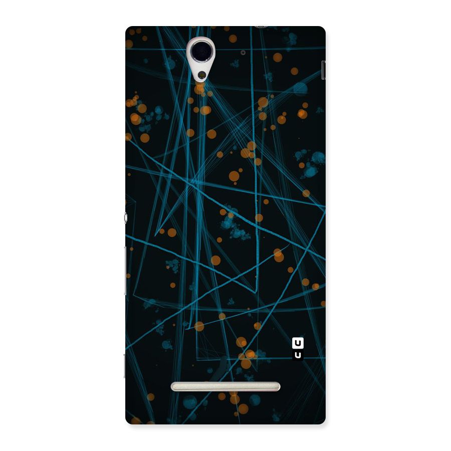 Blue Lines Gold Dots Back Case for Sony Xperia C3