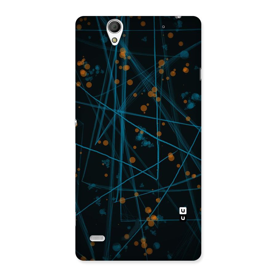 Blue Lines Gold Dots Back Case for Sony Xperia C4