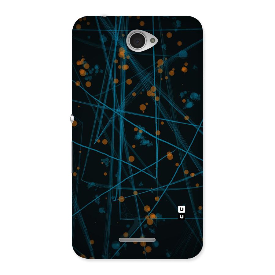 Blue Lines Gold Dots Back Case for Sony Xperia E4