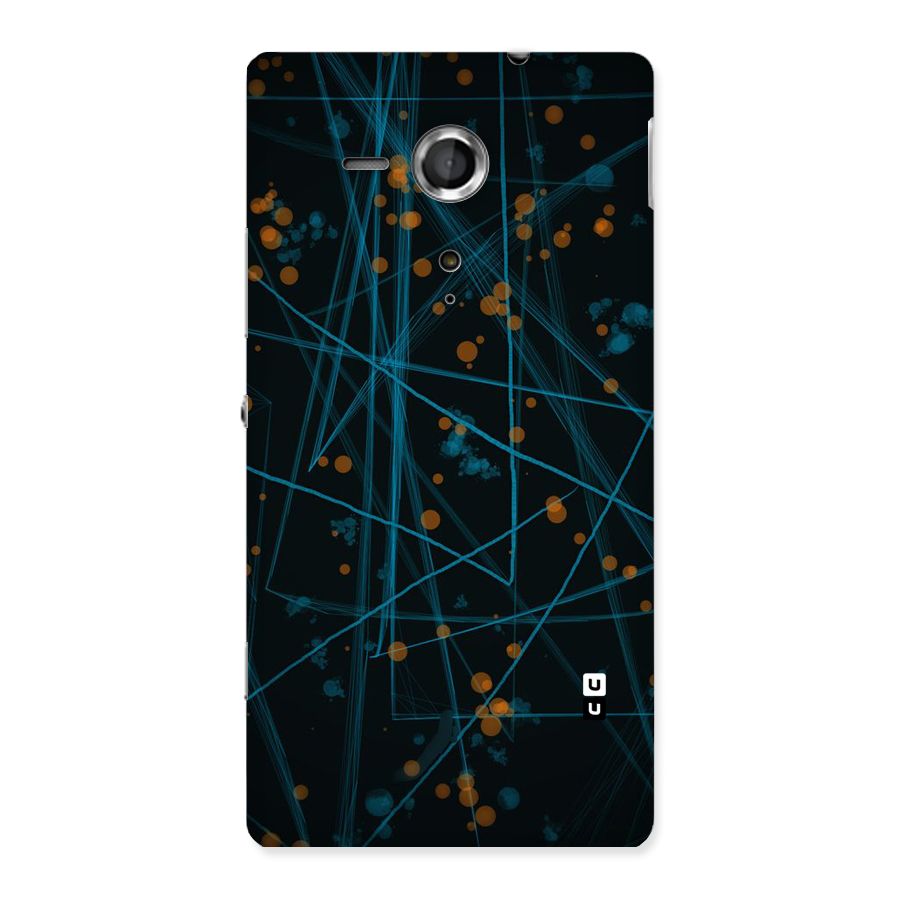 Blue Lines Gold Dots Back Case for Sony Xperia SP