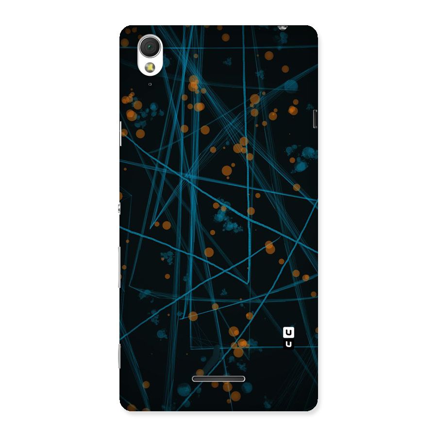 Blue Lines Gold Dots Back Case for Sony Xperia T3