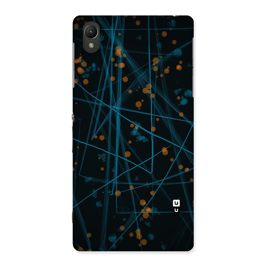 Blue Lines Gold Dots Back Case for Sony Xperia Z2