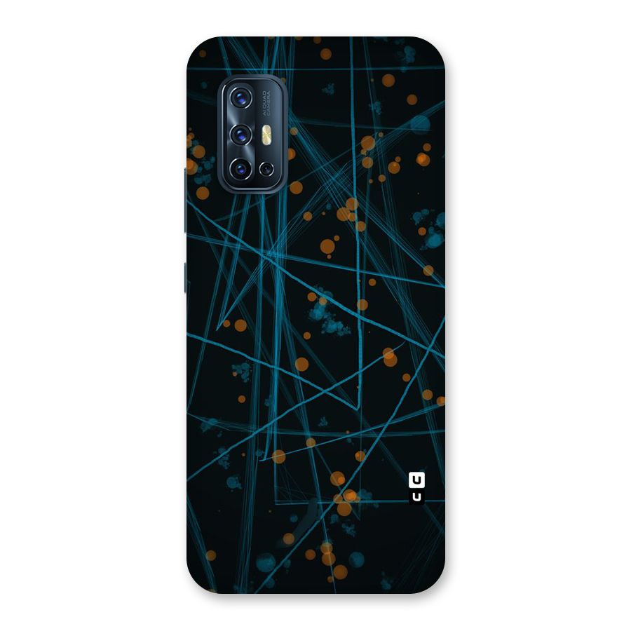 Blue Lines Gold Dots Back Case for Vivo V17