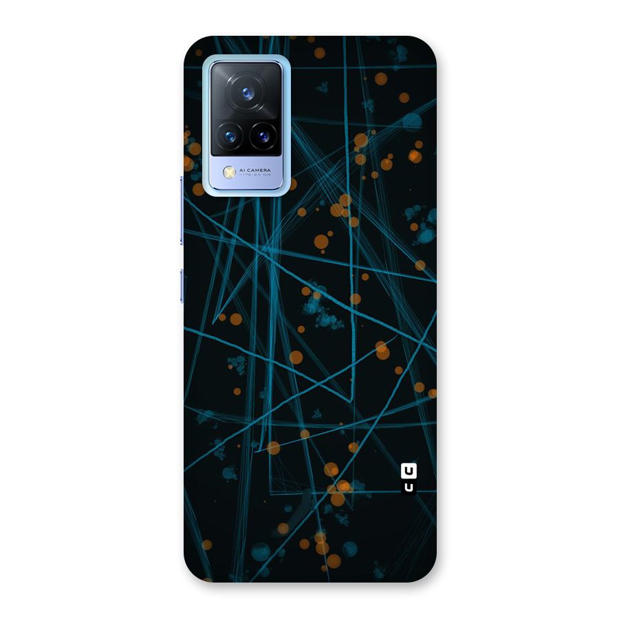 Blue Lines Gold Dots Back Case for Vivo V21 5G