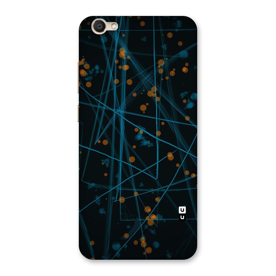 Blue Lines Gold Dots Back Case for Vivo V5