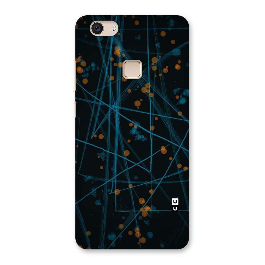 Blue Lines Gold Dots Back Case for Vivo V7