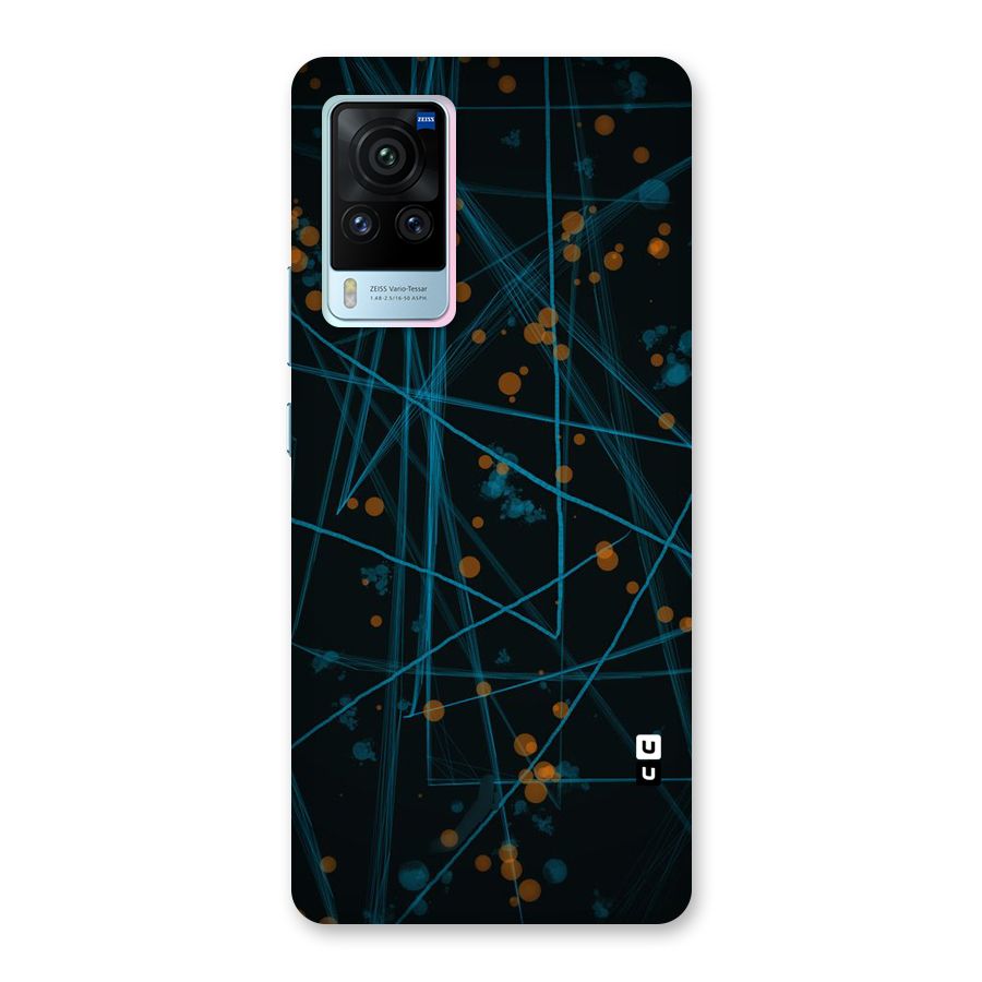 Blue Lines Gold Dots Back Case for Vivo X60 Pro