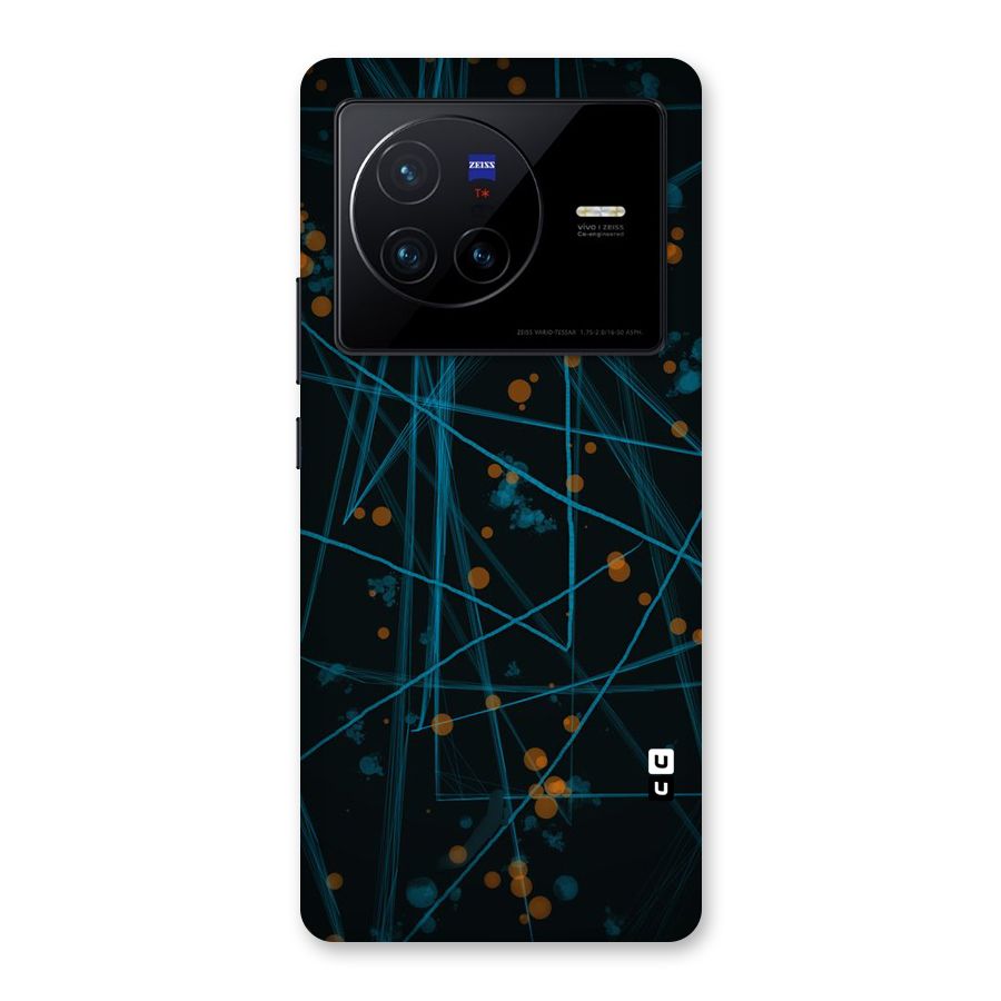 Blue Lines Gold Dots Back Case for Vivo X80