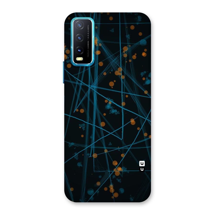 Blue Lines Gold Dots Back Case for Vivo Y20G