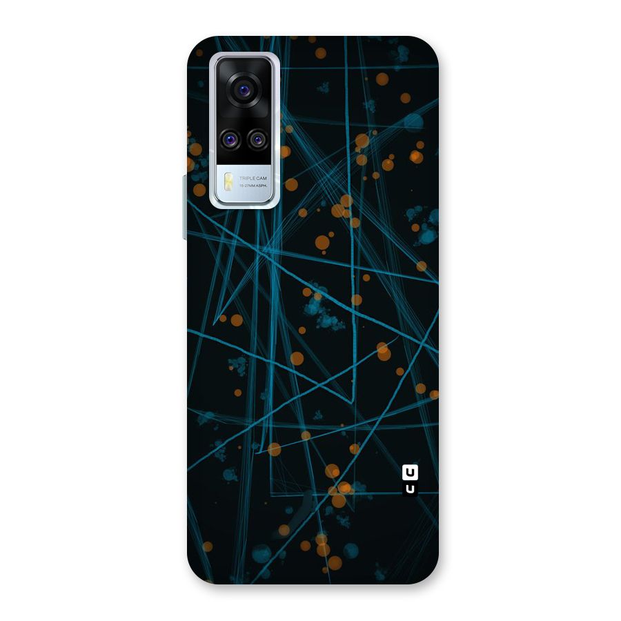 Blue Lines Gold Dots Back Case for Vivo Y31
