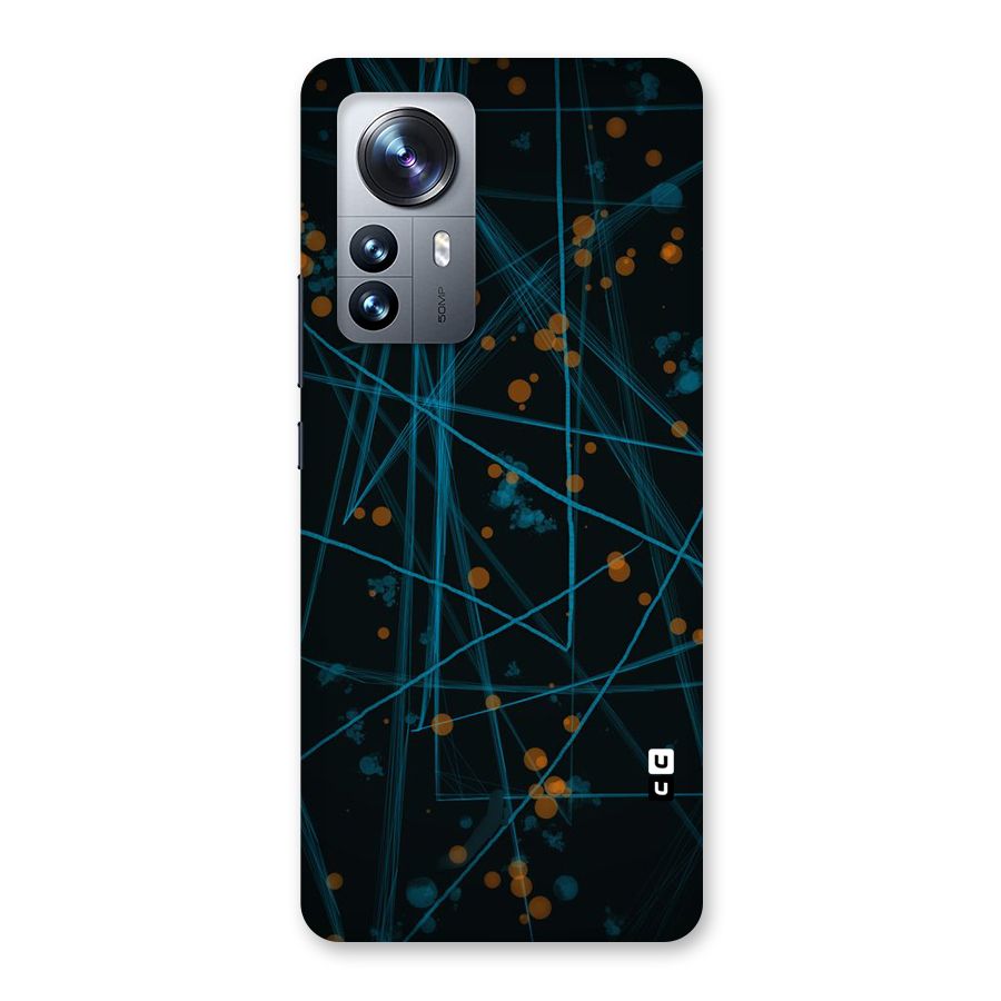 Blue Lines Gold Dots Back Case for Xiaomi 12 Pro