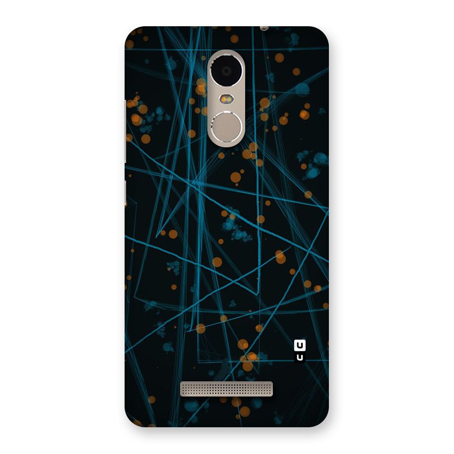 Blue Lines Gold Dots Back Case for Xiaomi Redmi Note 3