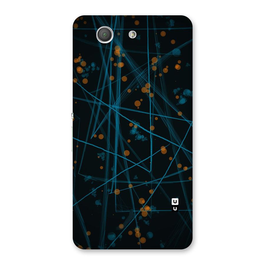 Blue Lines Gold Dots Back Case for Xperia Z3 Compact