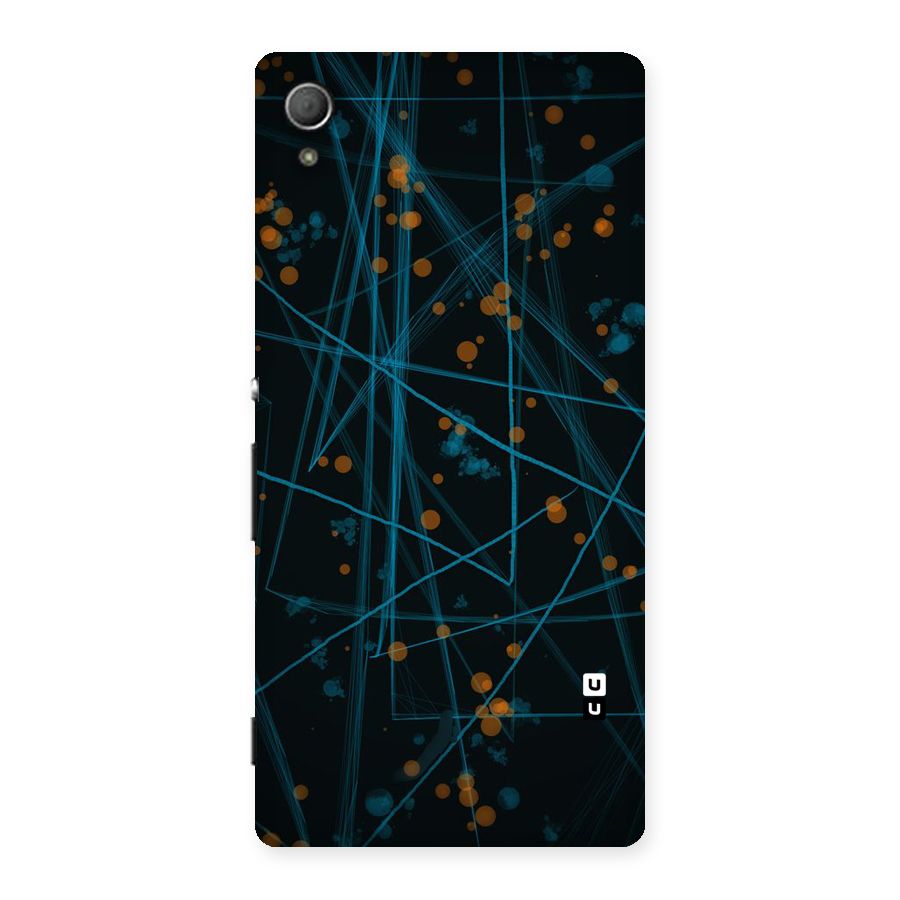 Blue Lines Gold Dots Back Case for Xperia Z4