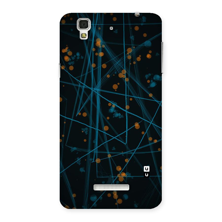 Blue Lines Gold Dots Back Case for Yu Yureka
