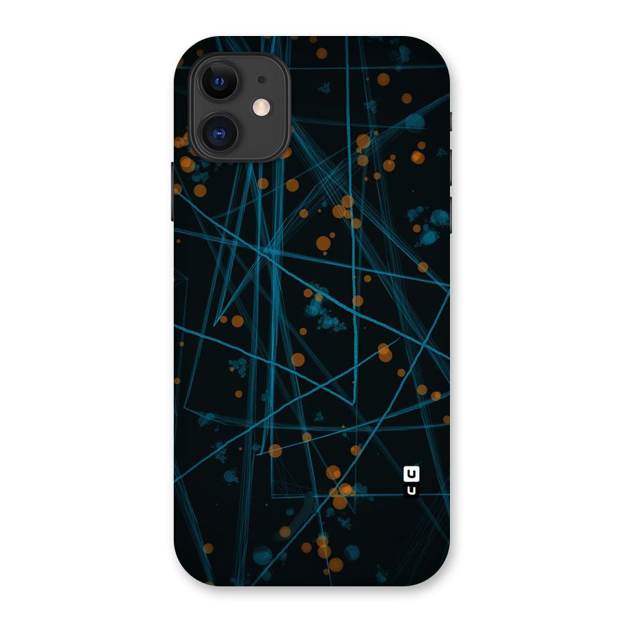 Blue Lines Gold Dots Back Case for iPhone 11