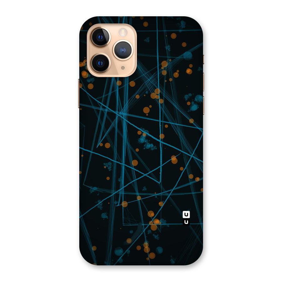 Blue Lines Gold Dots Back Case for iPhone 11 Pro