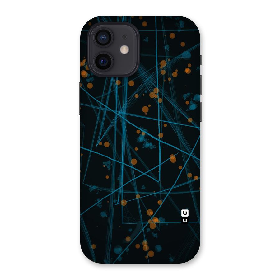 Blue Lines Gold Dots Back Case for iPhone 12