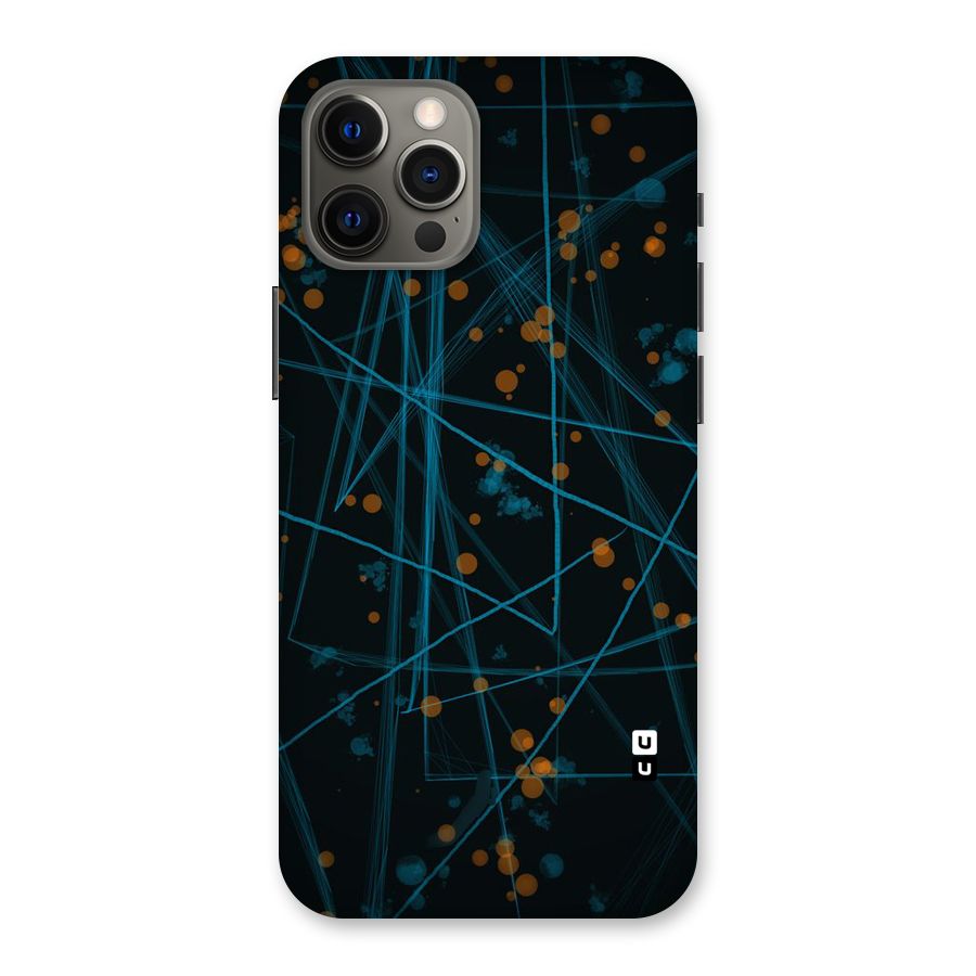 Blue Lines Gold Dots Back Case for iPhone 12 Pro Max