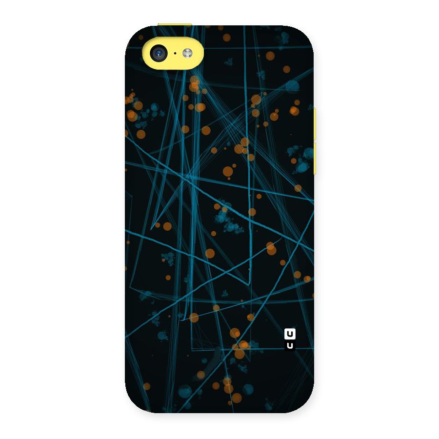 Blue Lines Gold Dots Back Case for iPhone 5C
