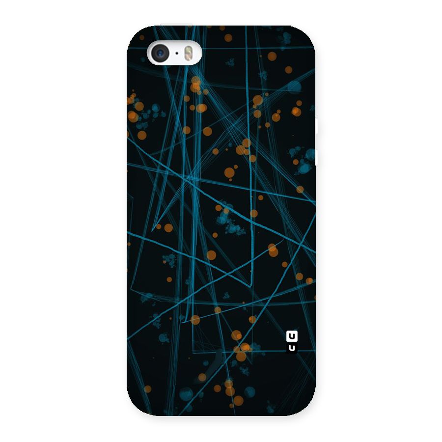 Blue Lines Gold Dots Back Case for iPhone 5 5S
