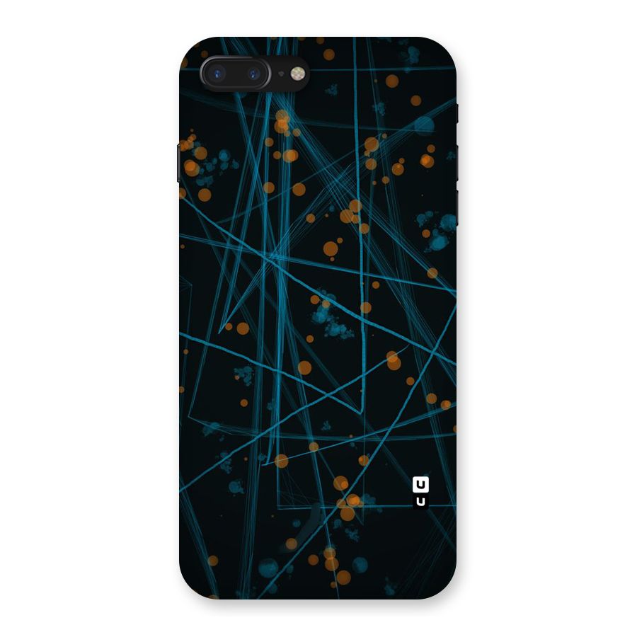Blue Lines Gold Dots Back Case for iPhone 7 Plus