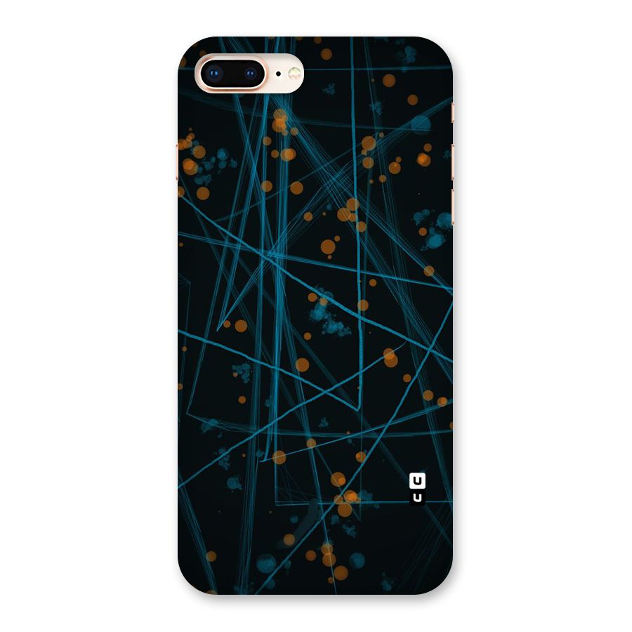 Blue Lines Gold Dots Back Case for iPhone 8 Plus