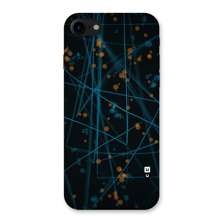 Blue Lines Gold Dots Back Case for iPhone SE 2020
