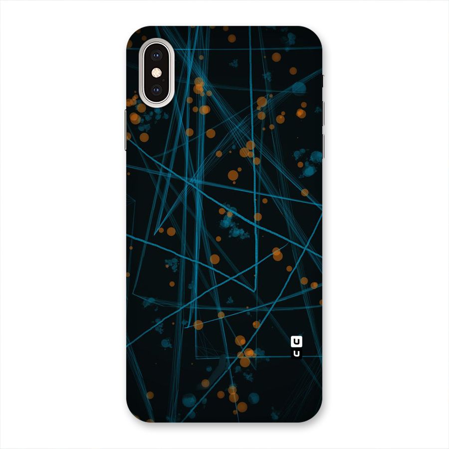 Blue Lines Gold Dots Back Case for iPhone XS Max