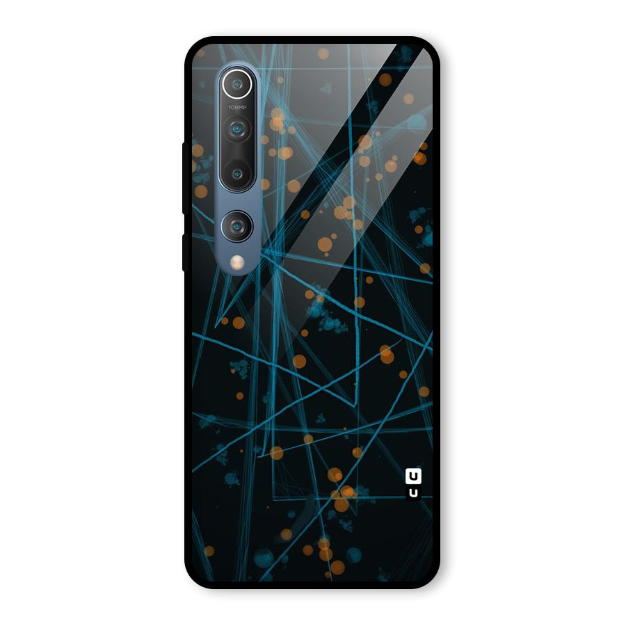 Blue Lines Gold Dots Glass Back Case for Mi 10