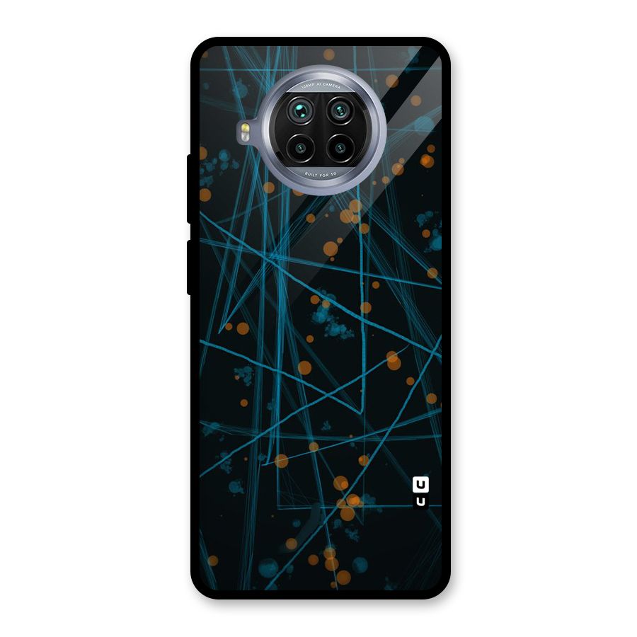 Blue Lines Gold Dots Glass Back Case for Mi 10i