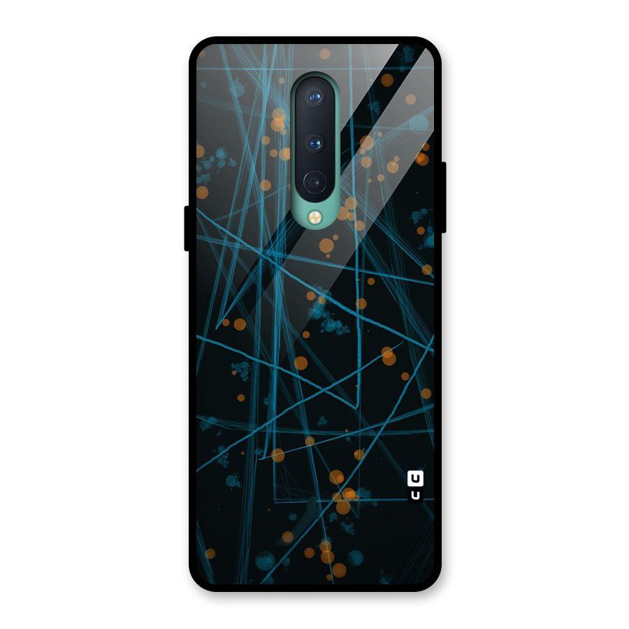 Blue Lines Gold Dots Glass Back Case for OnePlus 8